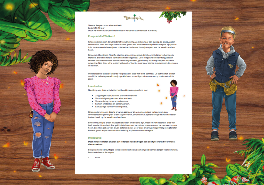 Gratis Ubuntopia lesbrief – Respect voor alles wat leeft (6-10)